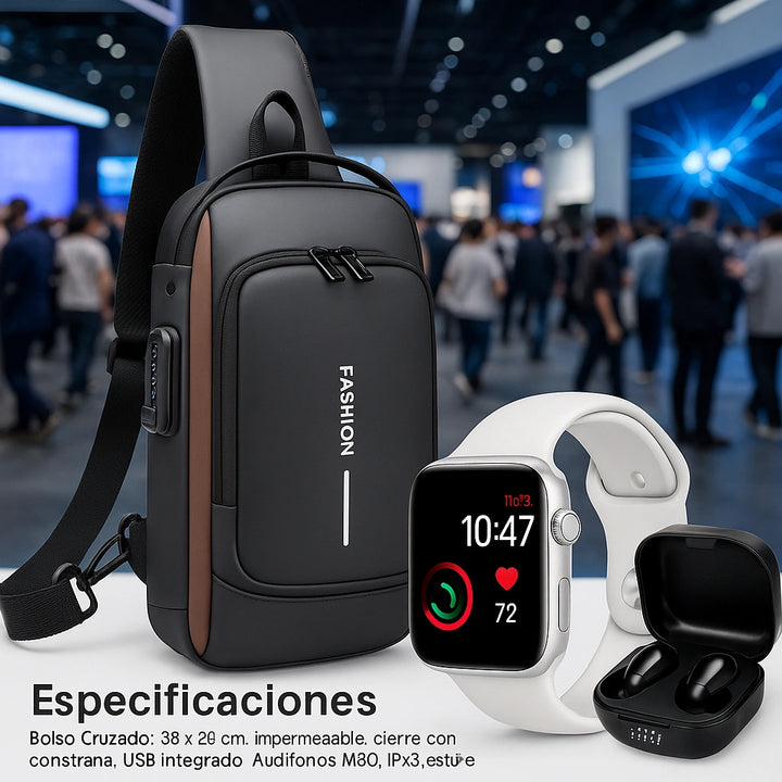 Reloj Ultra + i12 Ew68 + Bolso antirrobo