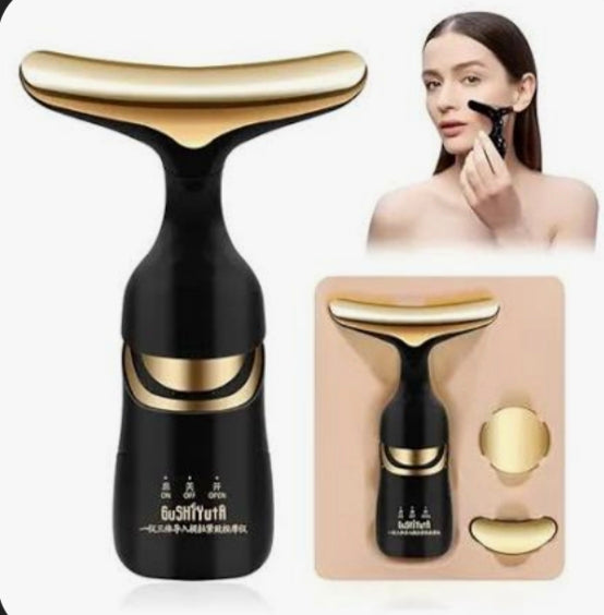 Masajeador facial rejuvenecedor con luz LED 3 en 1