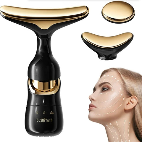 Masajeador facial rejuvenecedor con luz LED 3 en 1