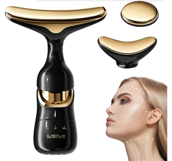 Masajeador facial rejuvenecedor con luz LED 3 en 1