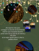 Luces Led Navidad Panel Solar 20 Mtr
