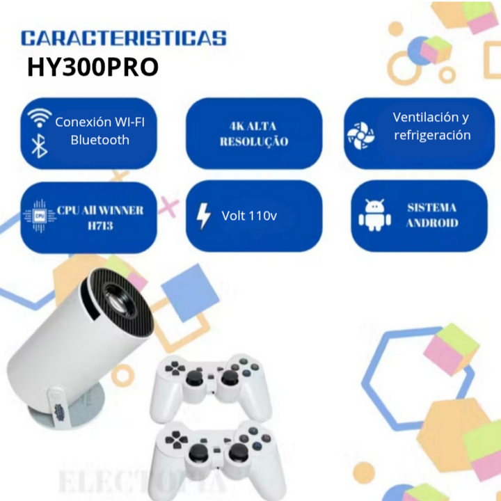 Proyector Hy300 4k Consola Portatil